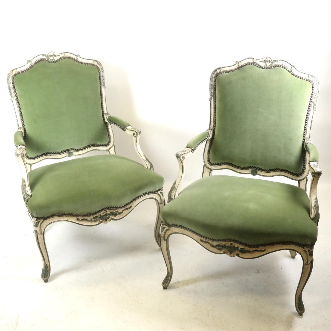 Pair French Provincial Fauteuils (1 of 6)
