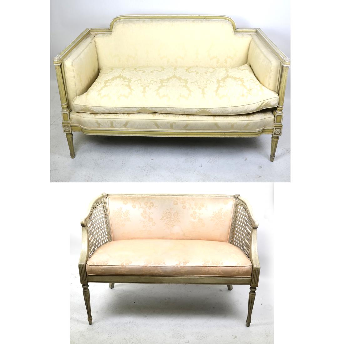 Two Louis XVI-Style Upholstered Settees (1 of 8)