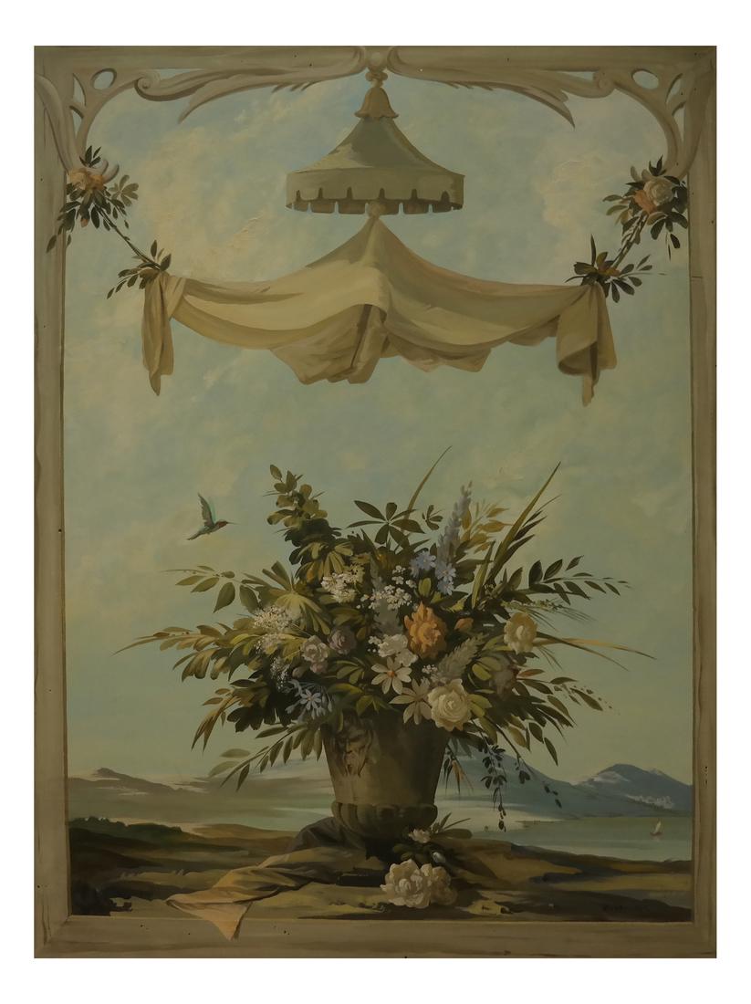 Decorative Painted Wood Panel - Signed "Riseborough" (1 of 7)