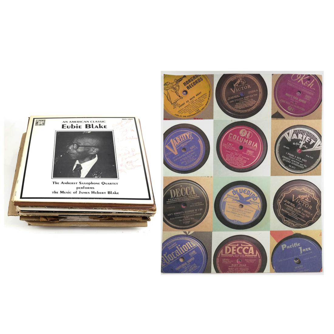 Group of Vintage Jazz 78's and Autographed LP's (1 of 7)