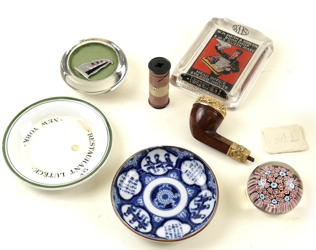 Nautical Gold & Mahogany Pipe, Paperweights, etc. (1 of 6)