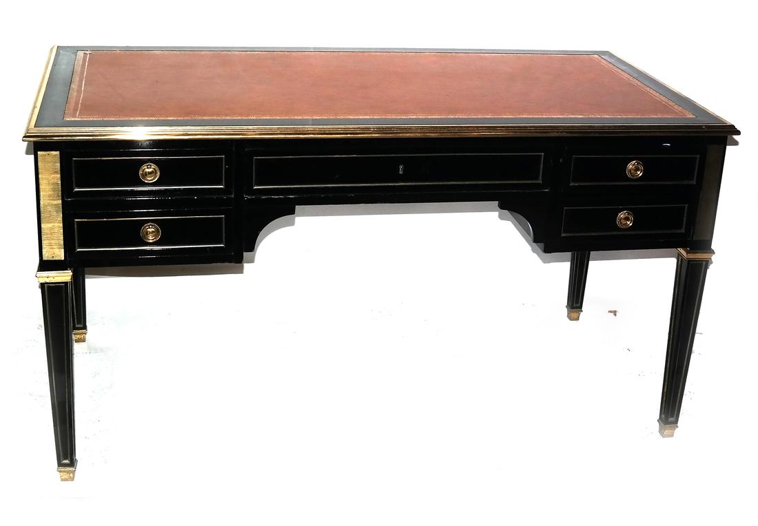 French Directoire-Style Leather Top Bureau Plat (1 of 6)