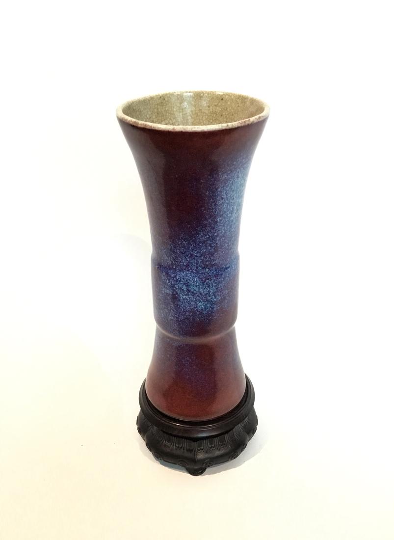 Chinese Flambe Crackle Glaze Porcelain Trumpet Vase (1 of 4)