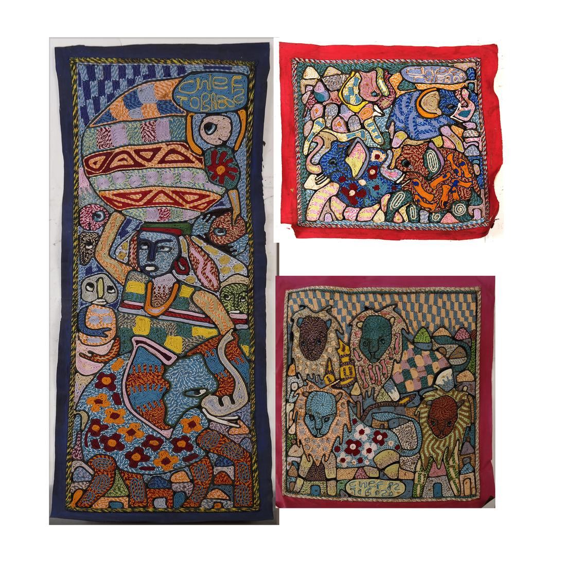 Cwef, Three African Decorated Textiles (1 of 10)