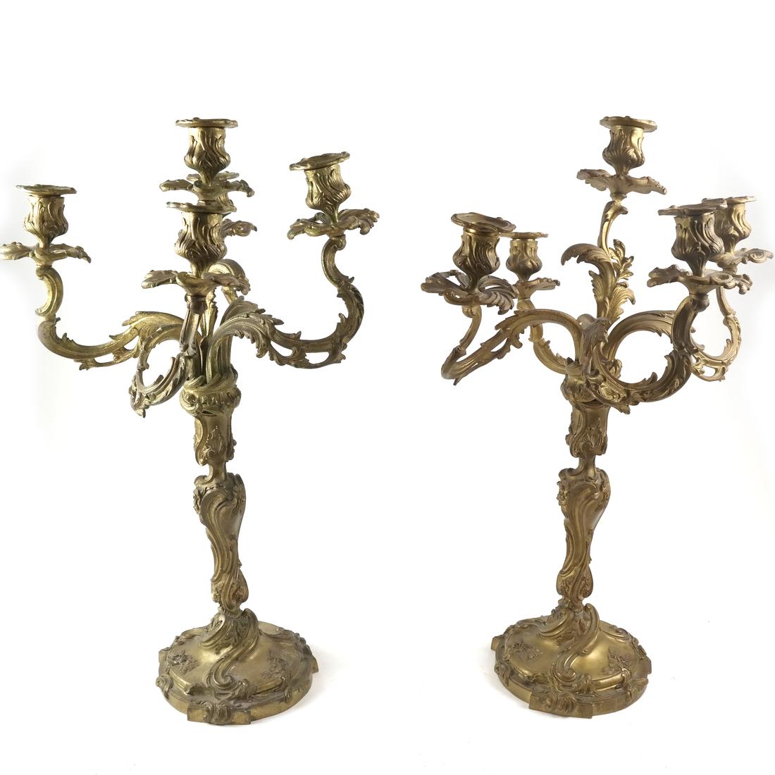 Pair of French Bronze Candelabra (1 of 9)