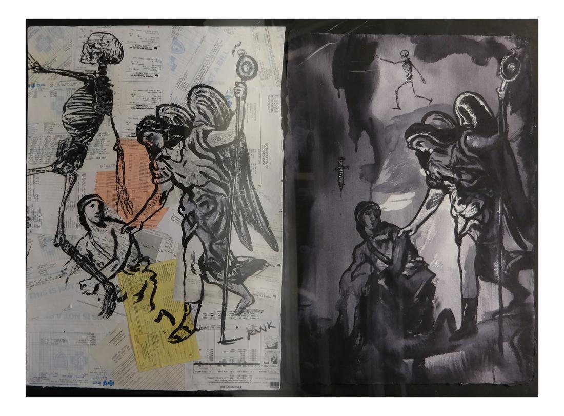 Robert Kitchen - Figural Watercolor, Collage (1 of 7)