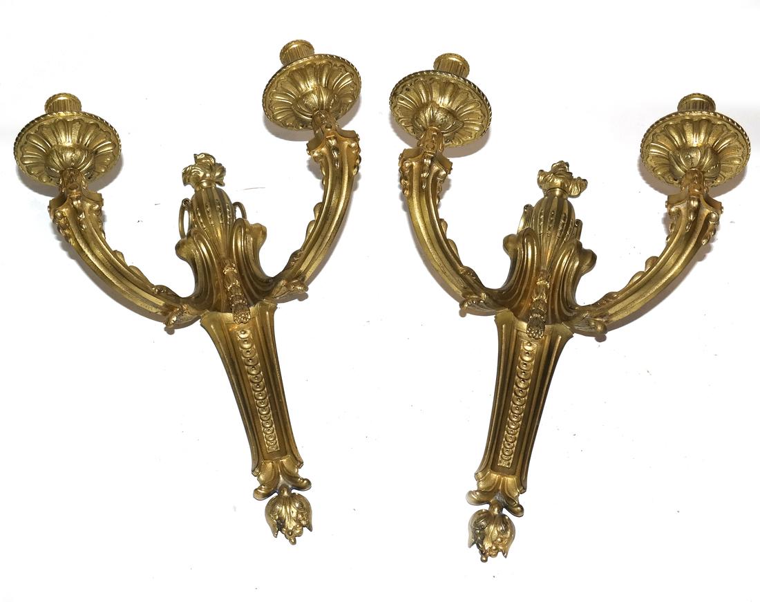 Pair of Bronze Dore Sconces (1 of 5)