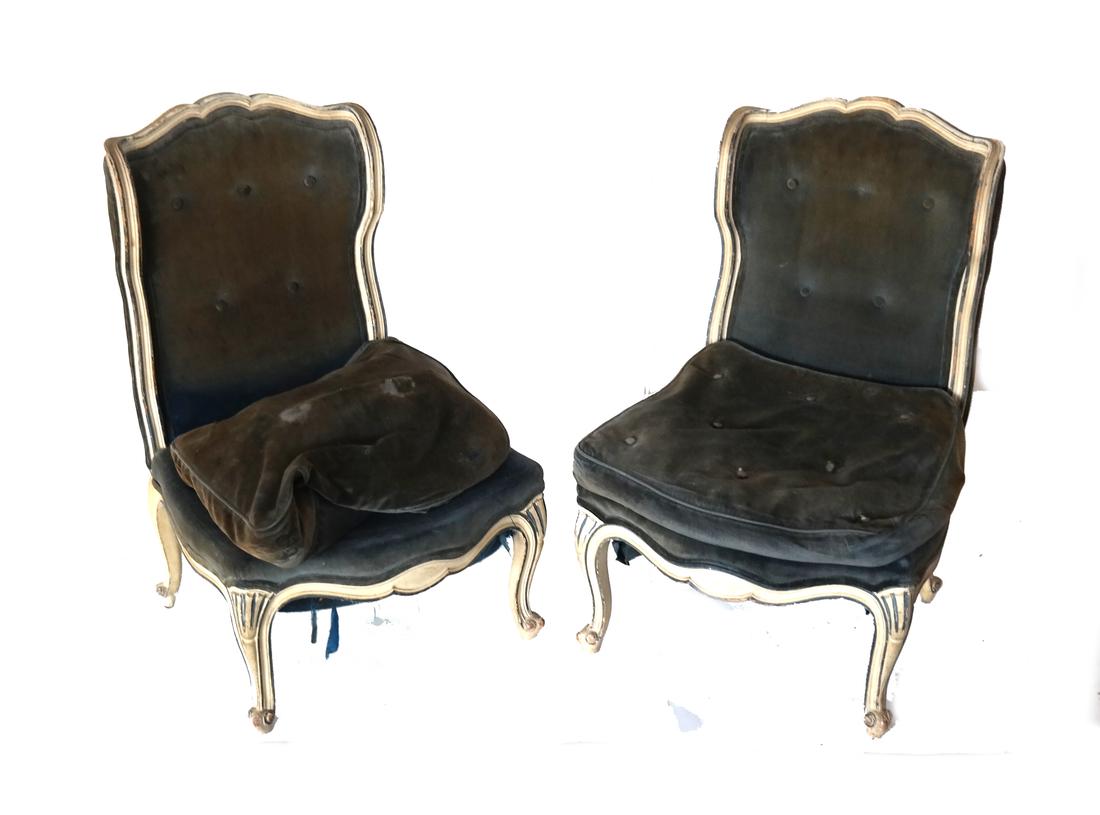 Pair of Painted Slipper Chairs (1 of 7)