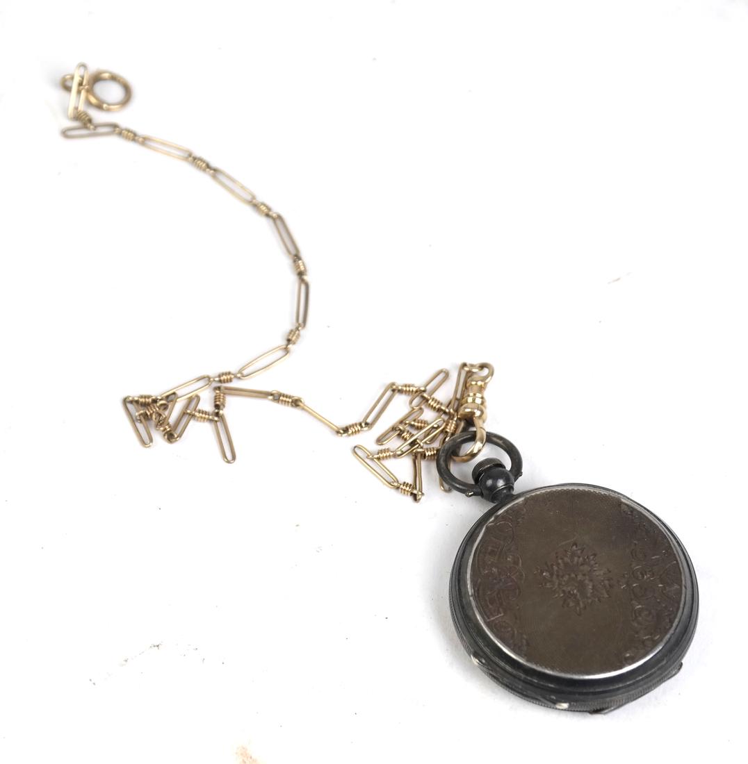 14k Watch Fob and Silver Plate Pocket Watch (1 of 5)
