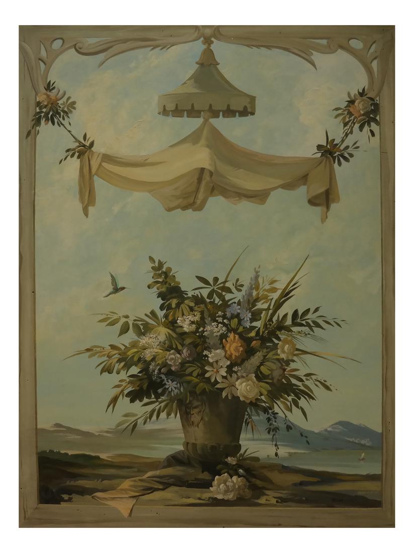 Decorative Painted Wood Panel - Signed "Riseborough" (1 of 7)