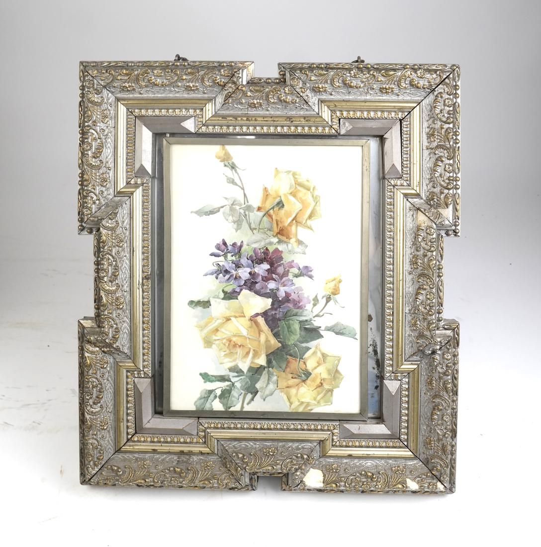 Victorian Convertible Tabletop Mirror and Print (1 of 5)