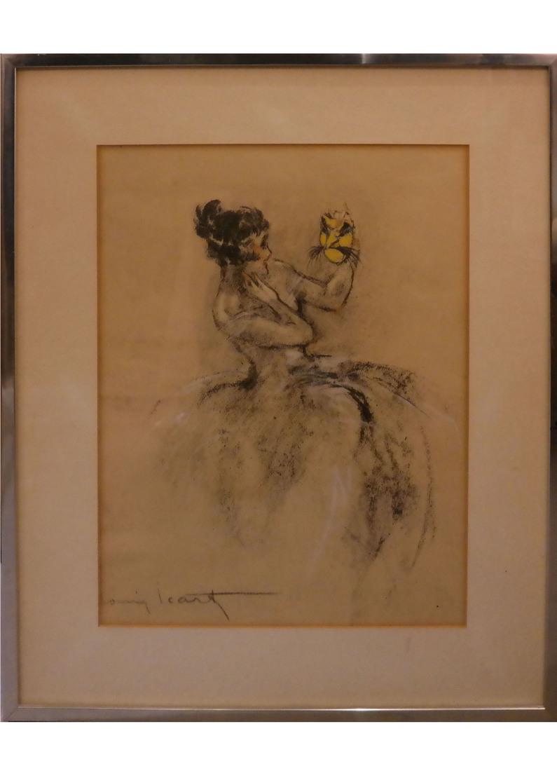 Louis Icart, Mixed Media - Woman With Mask (1 of 5)