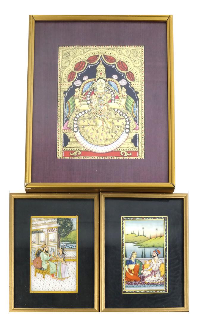 Three Inlaid Figural Framed Panels (1 of 6)