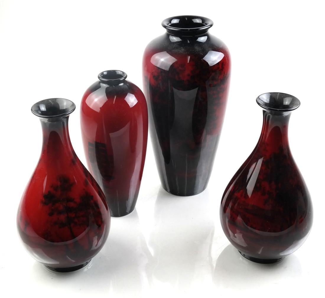 Four Noritake Oxblood Decorated Vases (1 of 5)