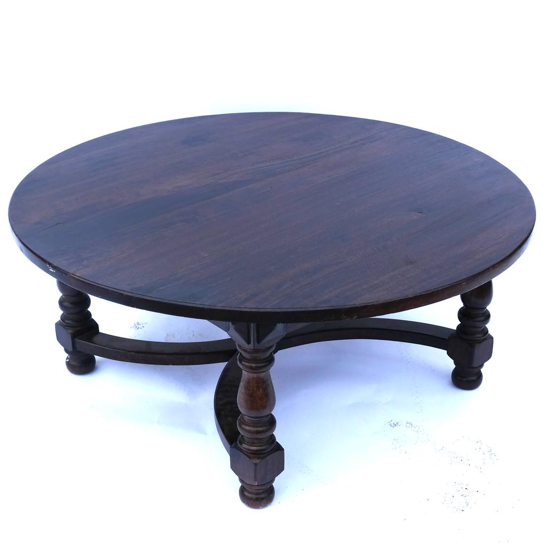 Jacobean-Style Round Cocktail Table (1 of 4)