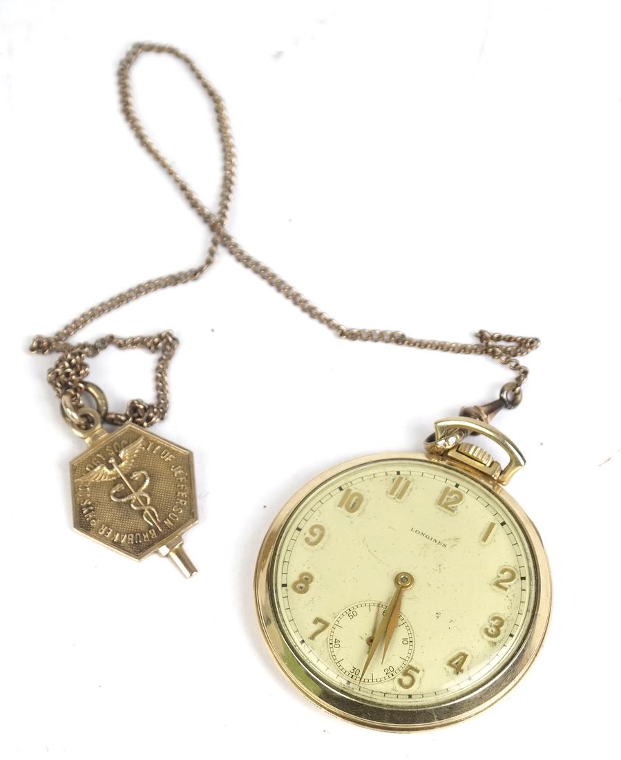 14k Longines Pocket Watch and Fob (1 of 4)