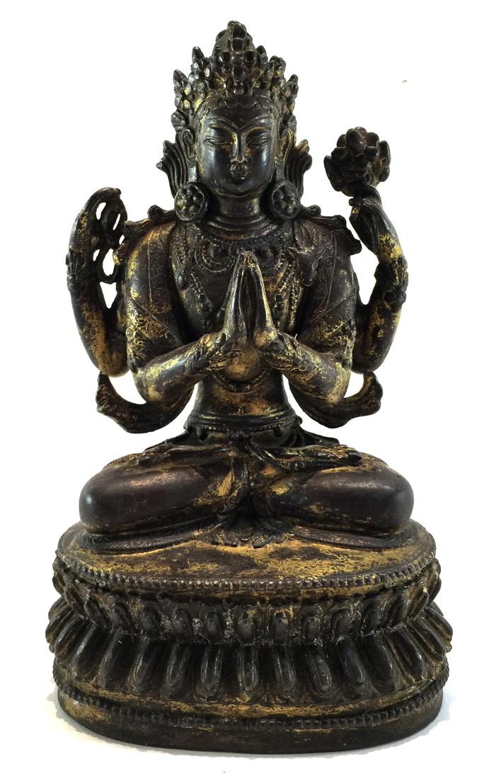 Tibetan Buddhist Statue of Four-Armed Chenrezig (1 of 10)