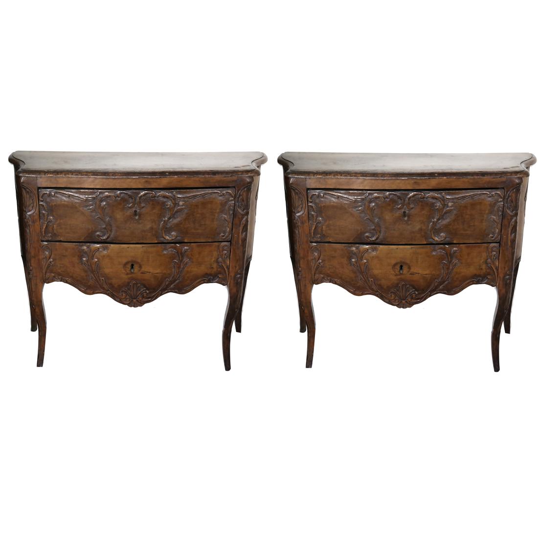Pair of Antique Continental Commodes/Chests (1 of 8)