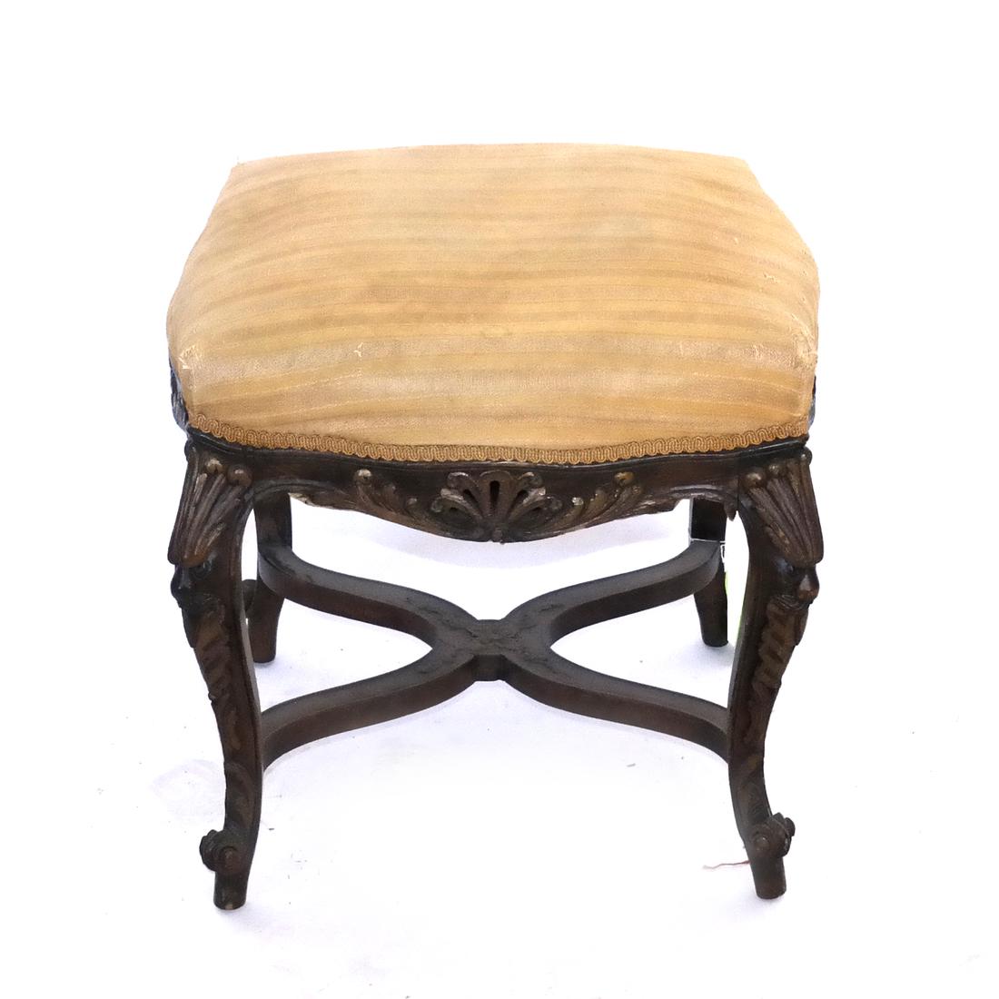 Antique Walnut French Stool (1 of 6)