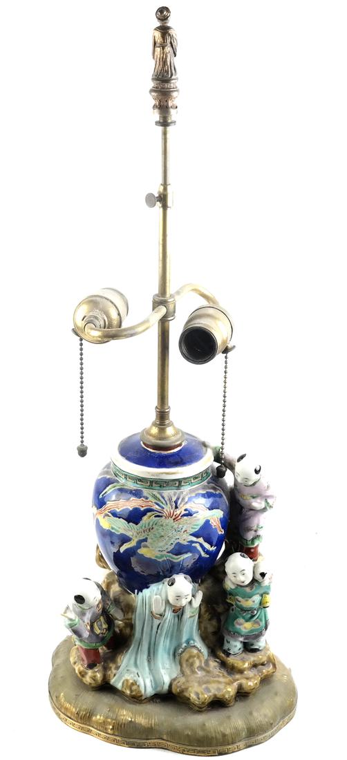 Chinese Porcelain and Brass Mounted Table Lamp (1 of 6)