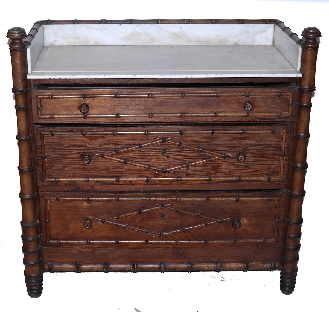 Antique French Faux Bamboo Washstand (1 of 7)