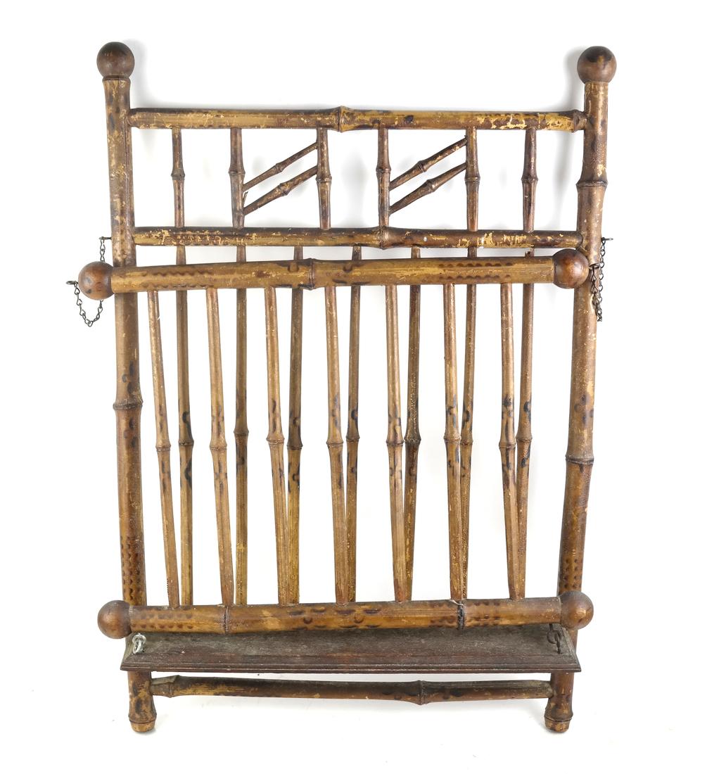 Victorian Bamboo Folding Magazine Rack (1 of 3)