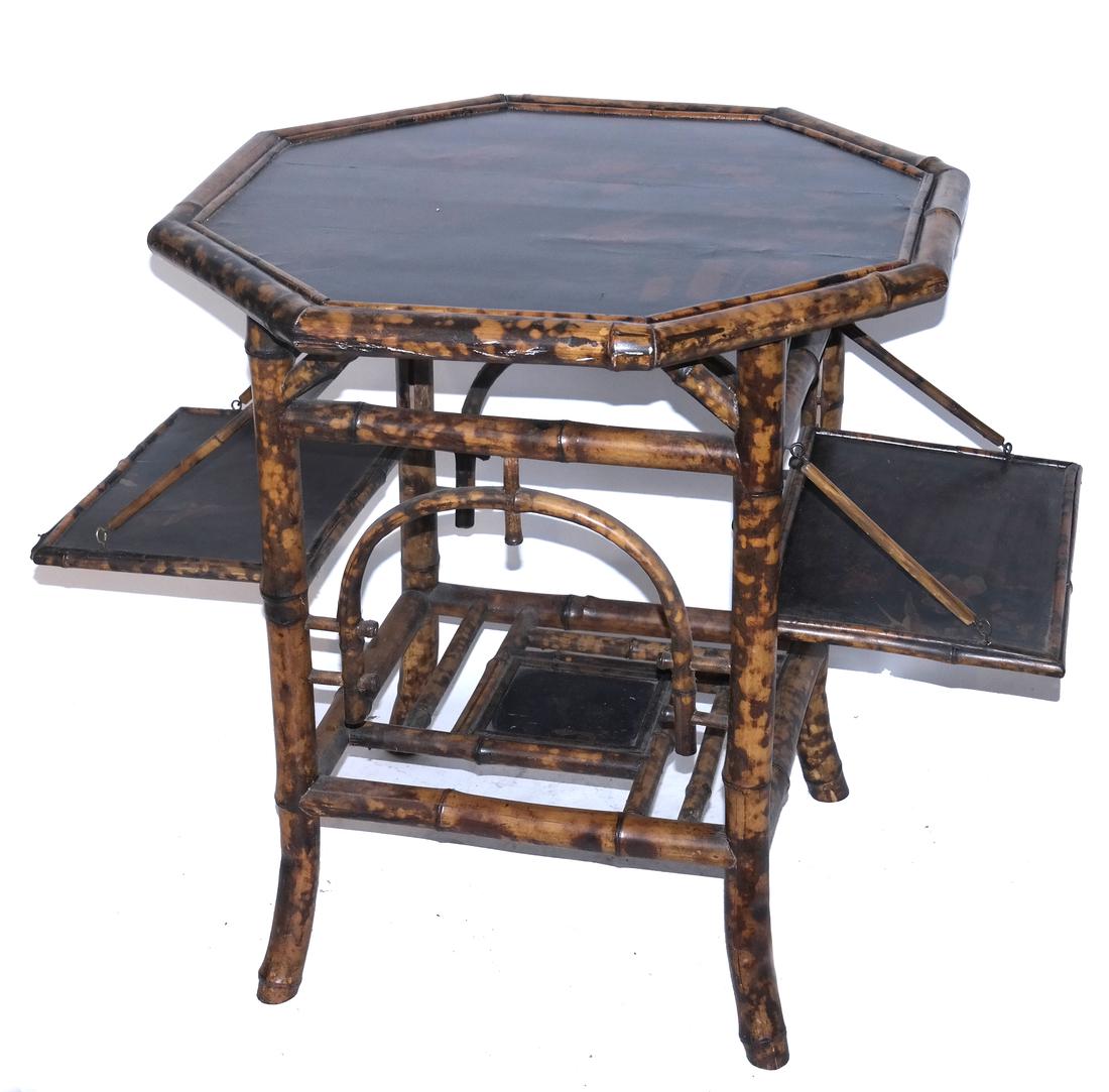 Octagonal Bamboo Chinoiserie Center Table (1 of 4)