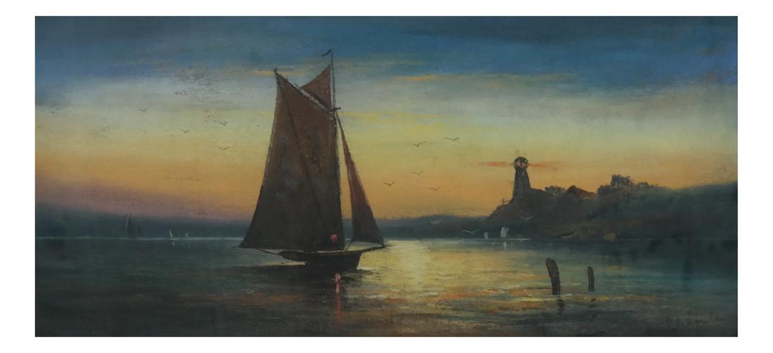 W.H. Chandler (American, 1854-1928), Sailboat on Water (1 of 5)