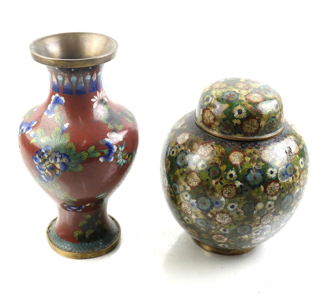 Two Cloisonne Decorated Vases (1 of 6)