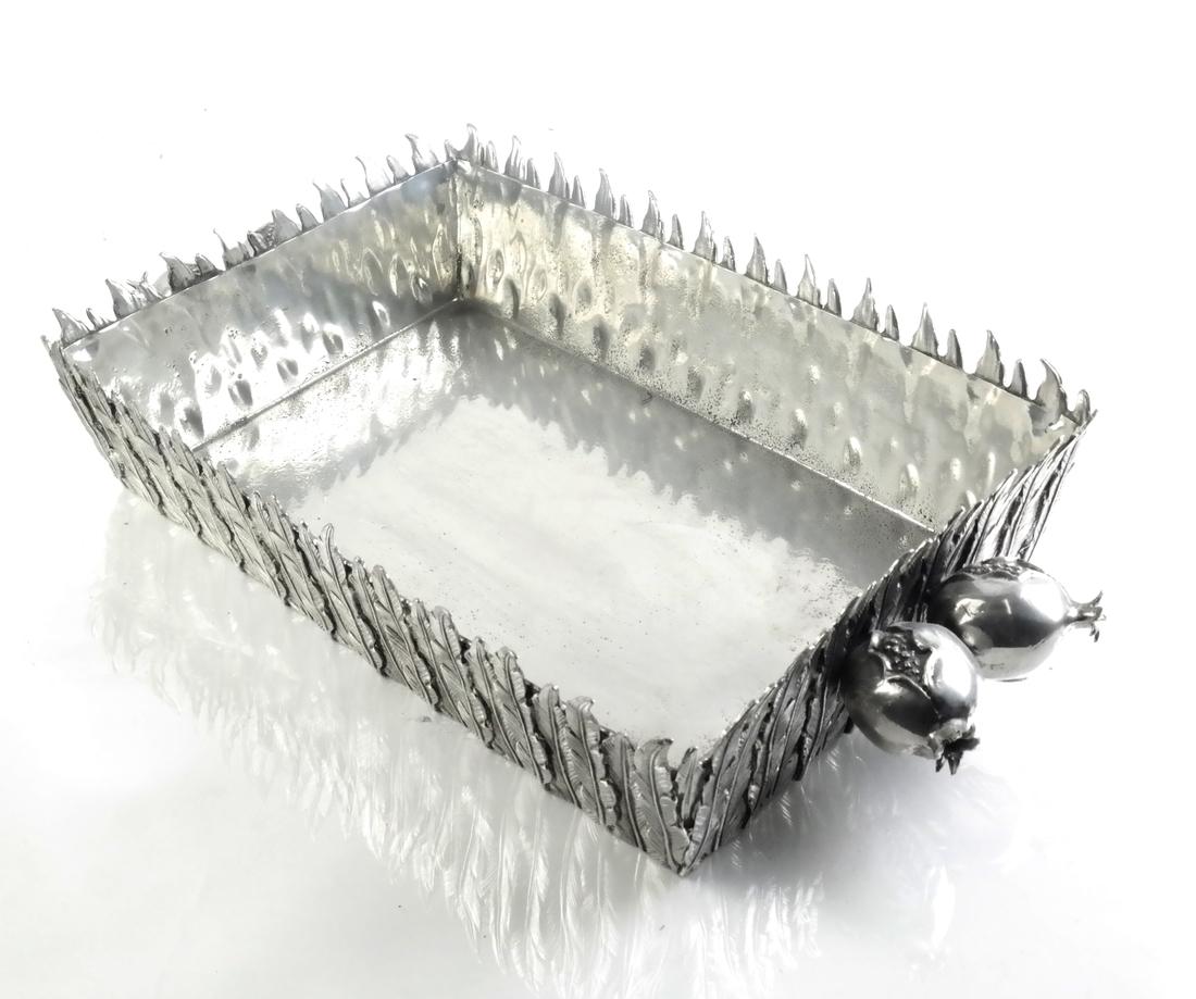 Italian Pewter Feather-Design Dish by Cipolla (1 of 4)