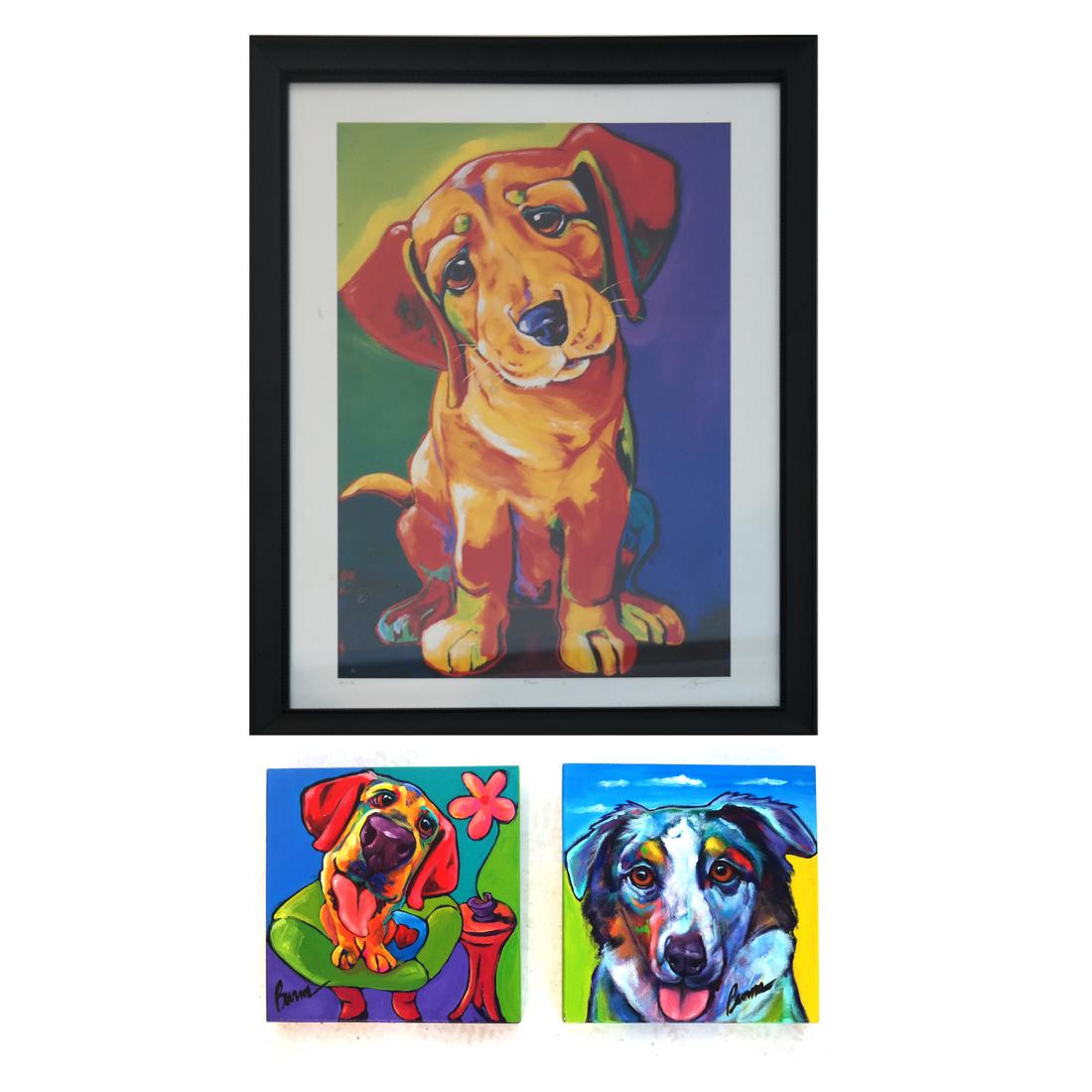 Ron Burns Contemporary Artwork, 2 Paintings And A Print (1 of 10)