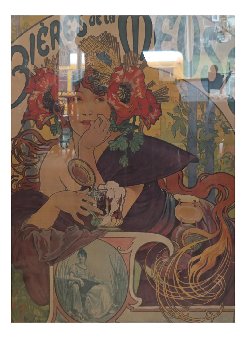 Framed Poster After Alphonse Mucha "Bieres De La Meuse" (1 of 6)