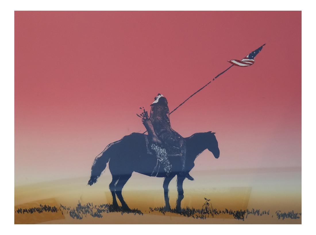 Fritz Scholder (American, 1937-2005), Indian With Flag (1 of 5)