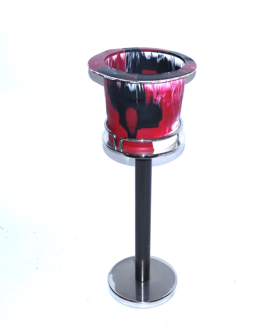 Gaetano Pesce (Italian, b. 1939), Ice Bucket: Stamped on rim 'Fish Design Serie 2006 / Gaetano Pesce.' Accompanied by chrome stand. Dimensions: Bucket - 9" H x 11.5" ⌀; Stand -&