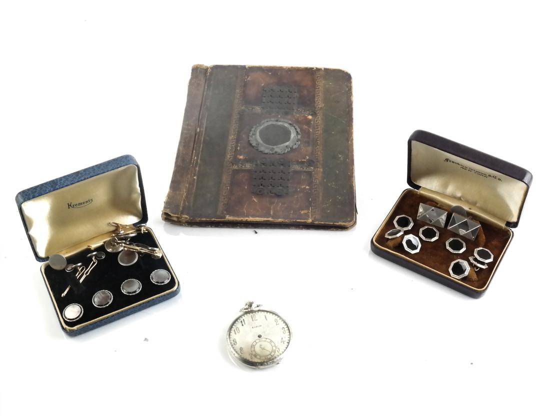 Antique Coin, 14k Pocket Watch, Krementz Studs (1 of 7)