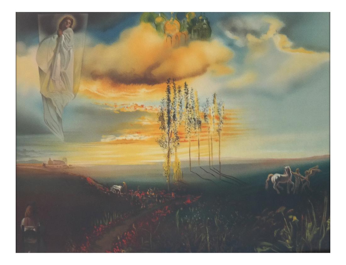 Salvador Dali, "Gala's Chateau at Pubol" - Lithograph (1 of 9)