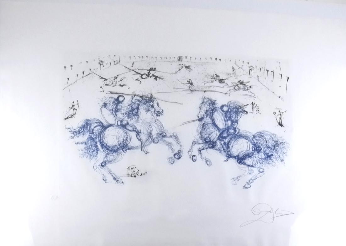 Salvador Dali, "Combat des Caveliers" - Etching (1 of 6)