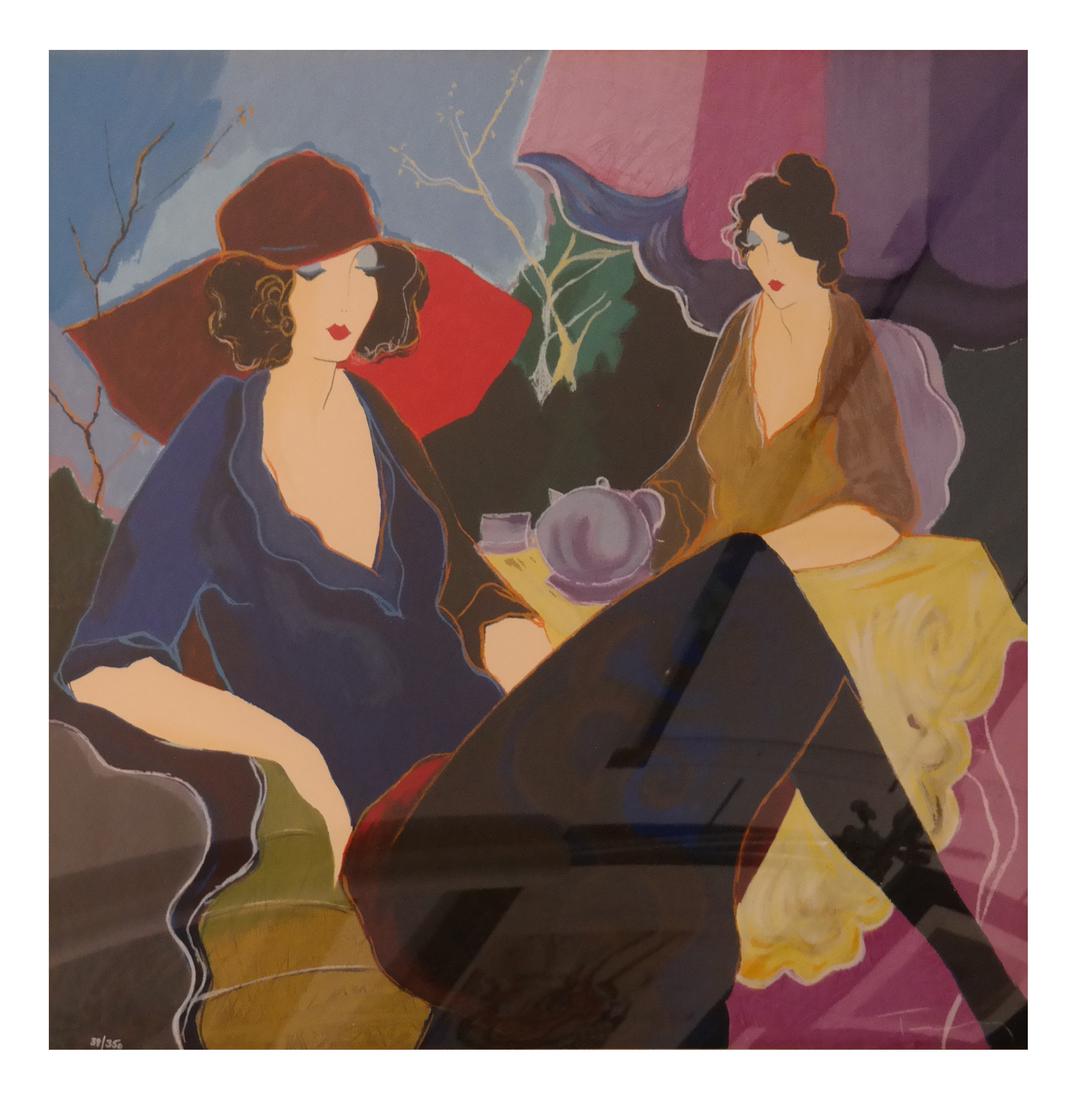 Tarkay, "Afternoon Meeting" - Lithograph (1 of 6)