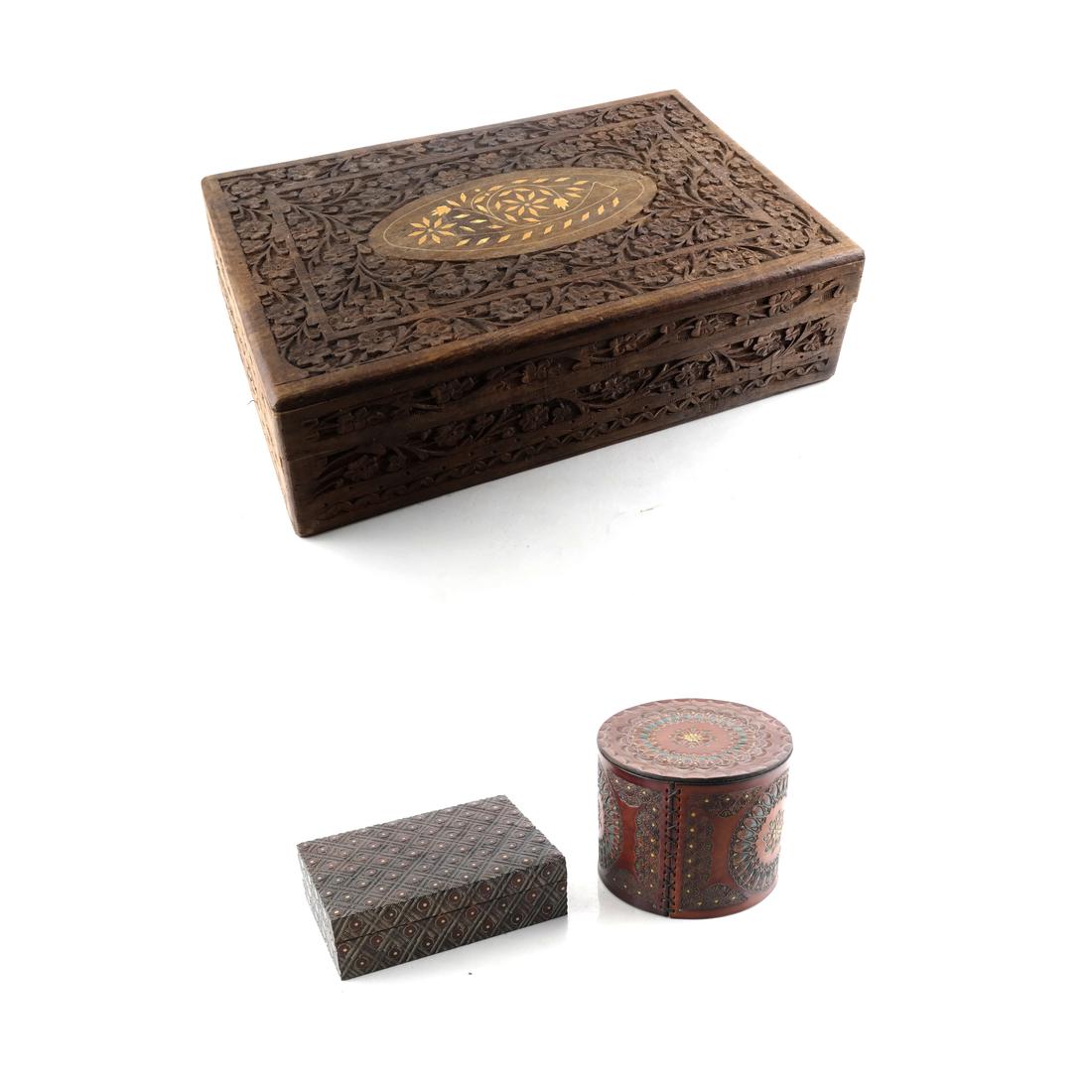 Three Decorated and Inlaid Boxes (1 of 6)