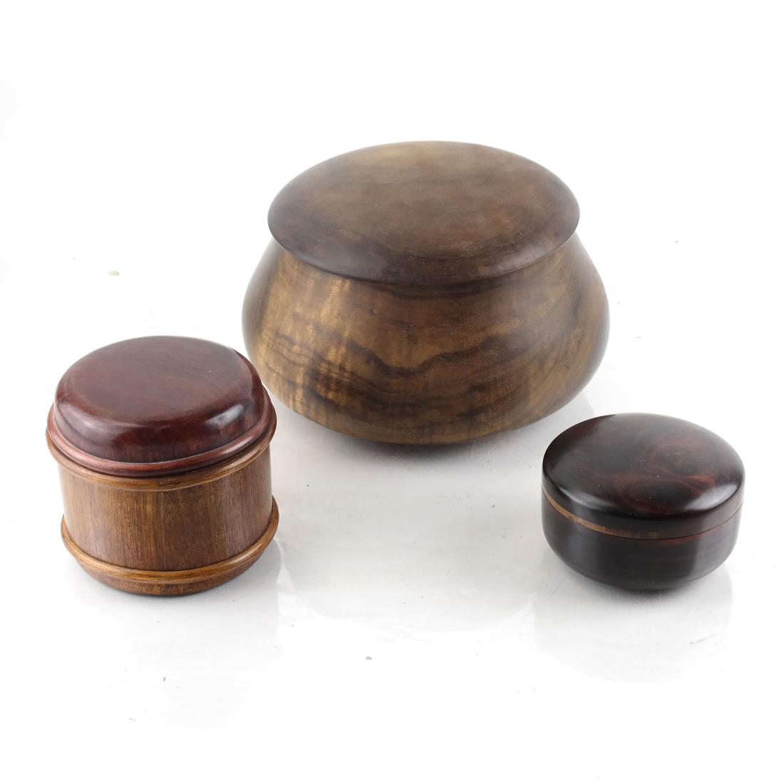 Three Round Covered Exotic Boxes (1 of 8)