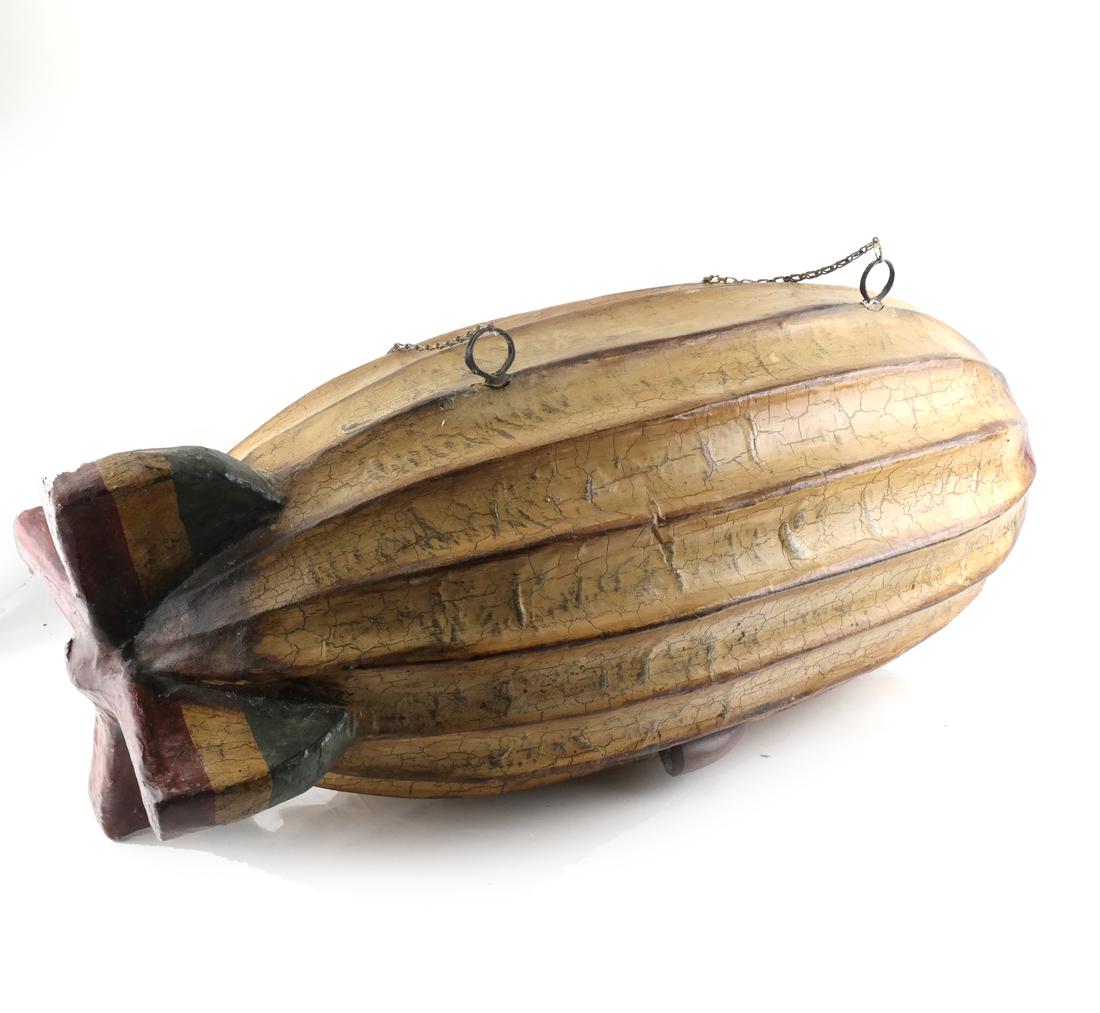 Papier Mache Painted Dirigible (Blimp) Model (1 of 5)