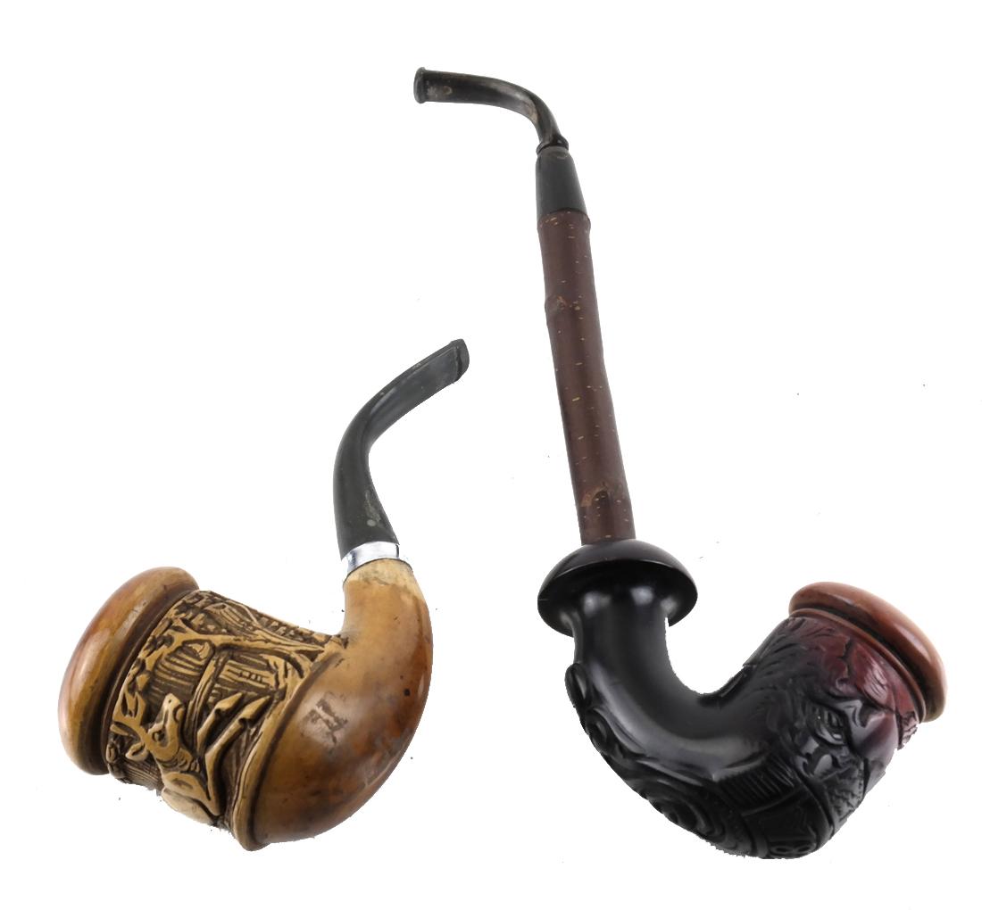 Two Antique Carved Meerschaum Pipes (1 of 7)