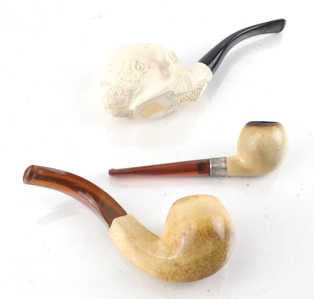 Three Carved Meerschaum Pipes (1 of 8)