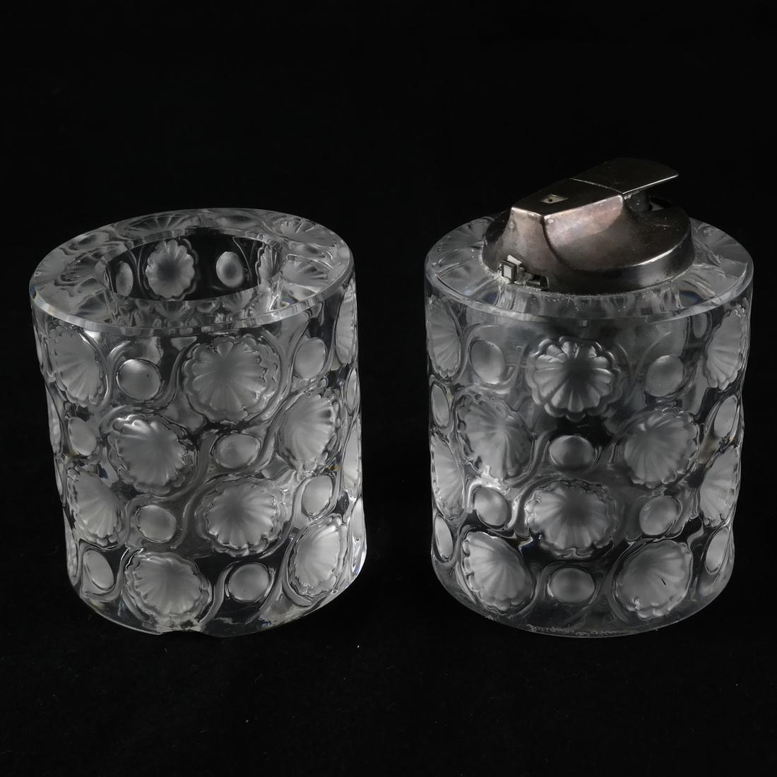 Lalique French Art Deco Glass Lighter and Candle Holder (1 of 6)