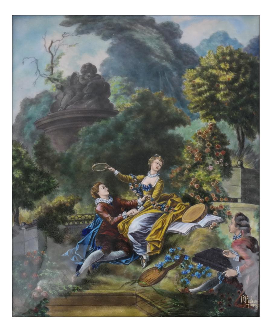 French Limoges Framed Painting on Enamel (1 of 7)
