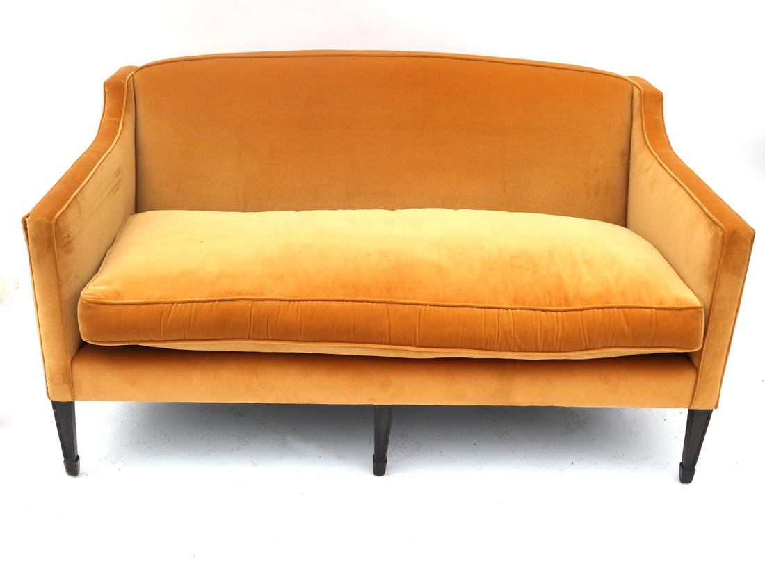 Hepplewhite-Style Gold Upholstered Sofa (1 of 4)