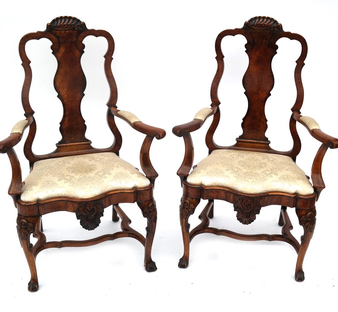 Pair of Georgian-Style Open Armchairs (1 of 7)
