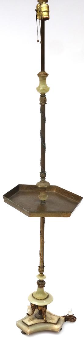 Classical-Style Onyx and Bronze Floor Lamp (1 of 5)