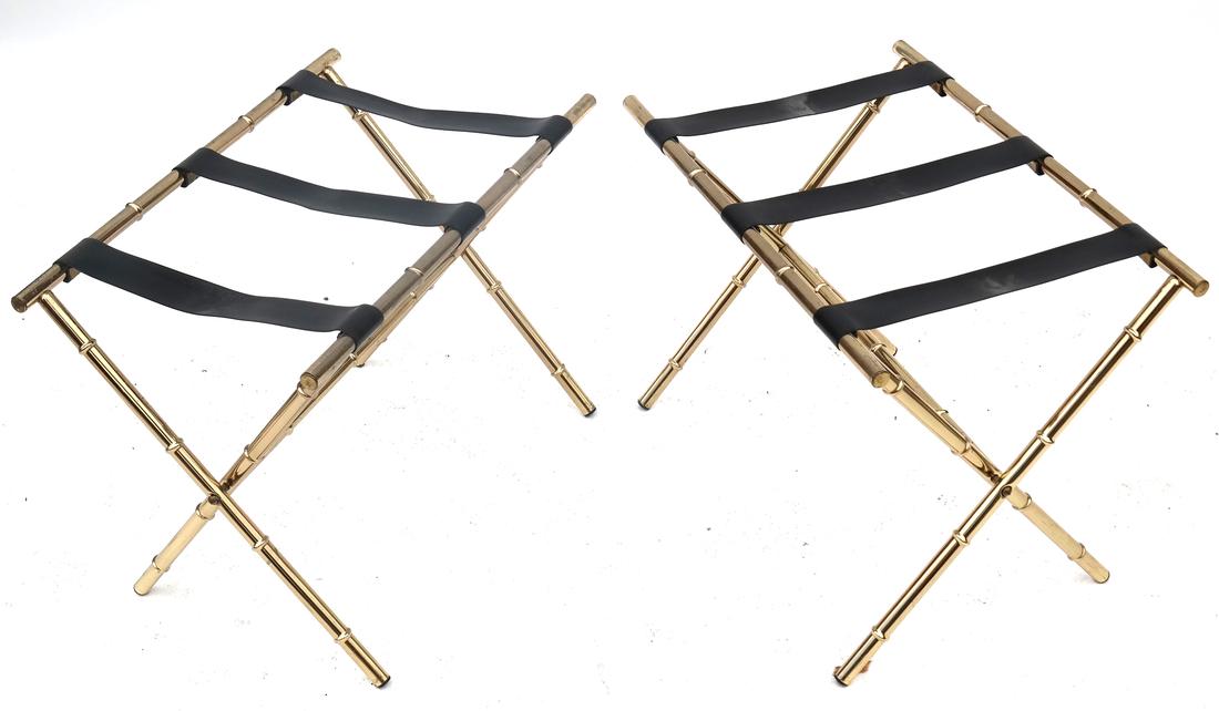 Two Brass Folding Butler's/Luggage Stands (1 of 4)