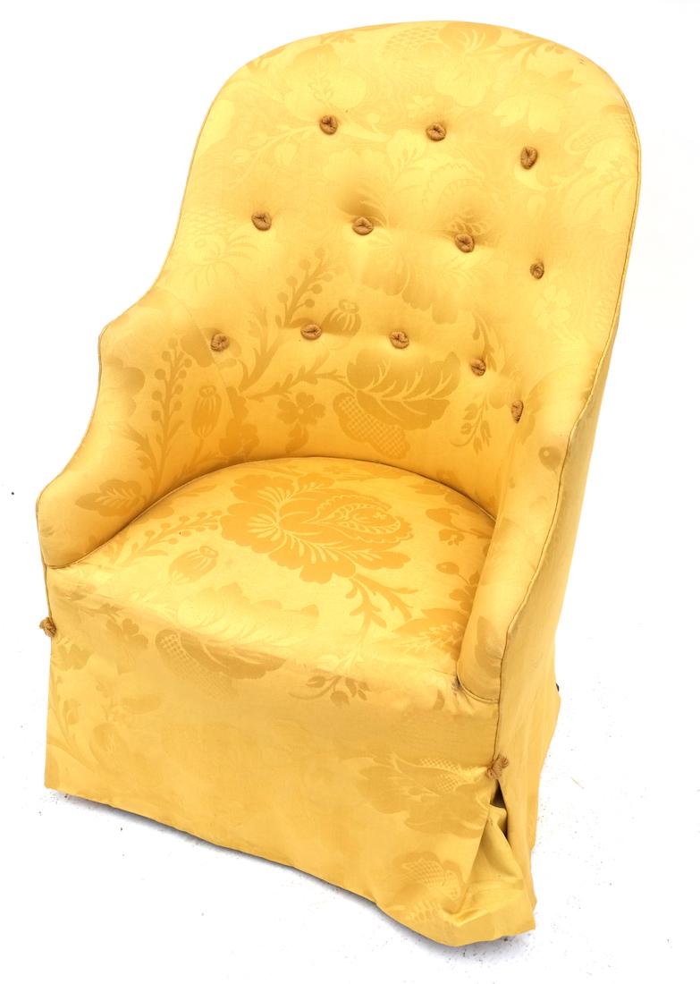 Contemporary Yellow Upholstered Club Chair (1 of 6)